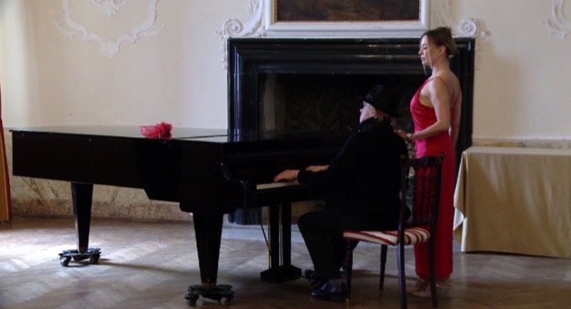 Il M° Silvio Donati al pianoforte con Karin Kofler