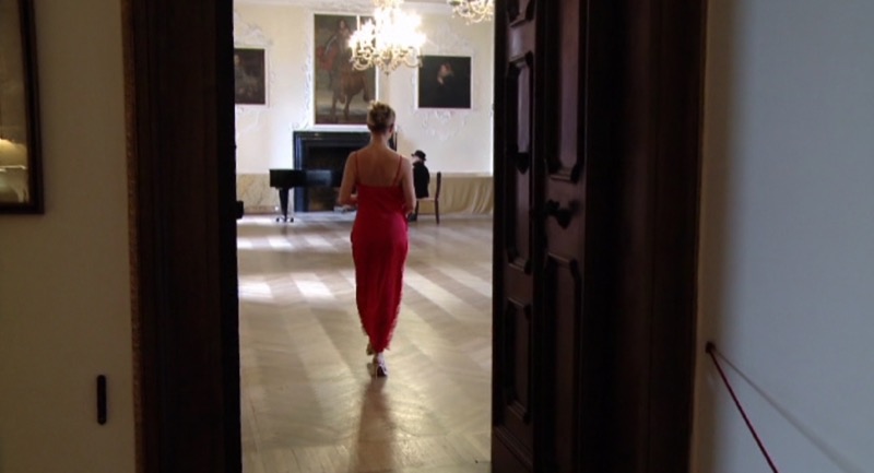 Karin Kofler e il M° Silvio Donati in una sala del Castello di Duino