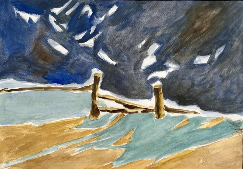 Vento tra i rami 2026 - tecnica mista con acrlico e tempera - cm 35x50 Vento tra i rami 2026 - tecnica mista con acrlico e tempera - cm 35x50