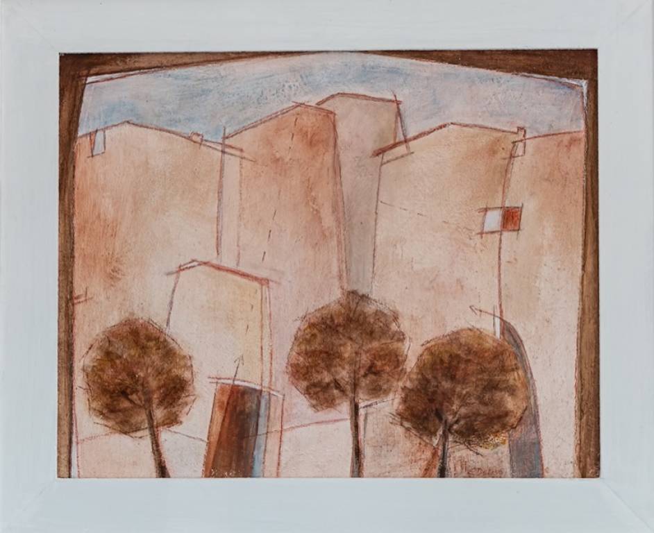 Elsa DELISE / Finestra d'autunno, 2024 /  tecnica mista su faesite / cm 50x40