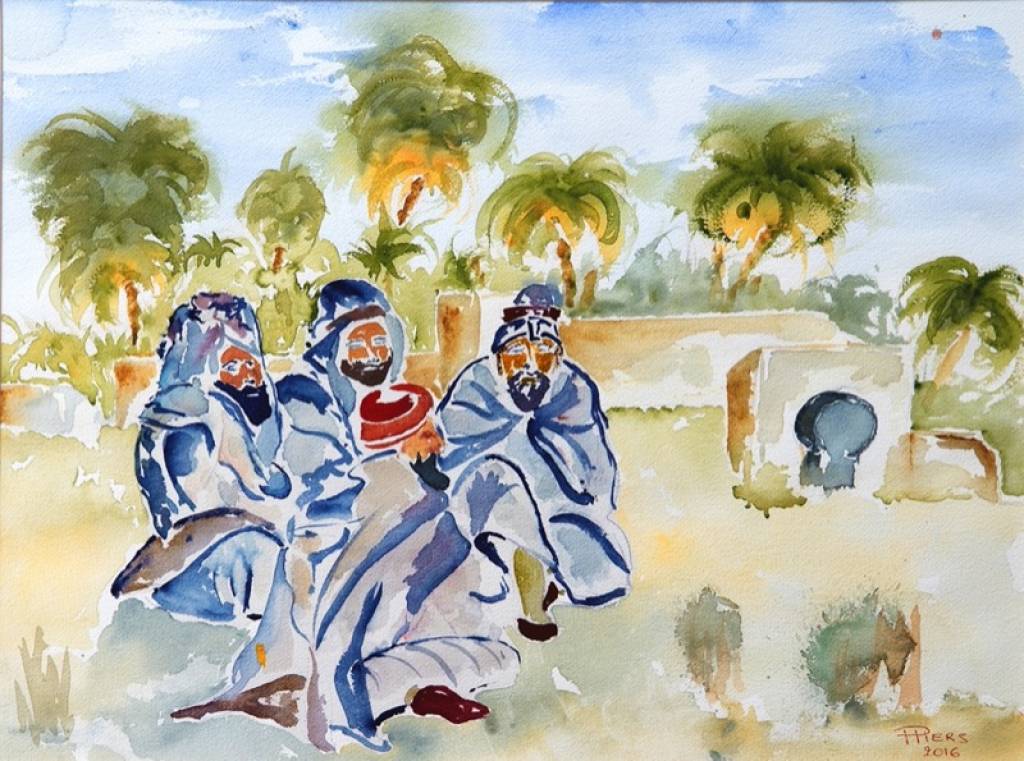 François PIERS / Discussio, 2016 / acquerello / cm 61x46