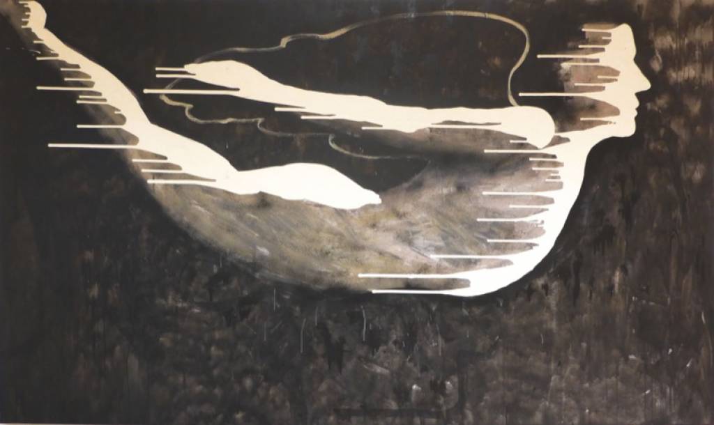 Voler volare, 2010 - dripping a olio e smalto su tela - cm 130x220 (ph. Nanni Spano) Voler volare, 2010 - dripping a olio e smalto su tela - cm 130x220 (ph. Nanni Spano)