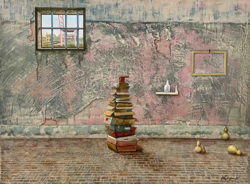 Aldo Bressanutti - Piramide - olio su tavola - cm. 30x40 Aldo Bressanutti - Piramide - olio su tavola - cm. 30x40