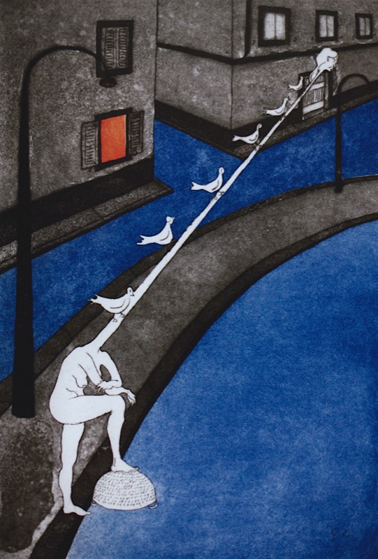 La strada, 1987 - acquaforte-acquatinta - cm 70x50