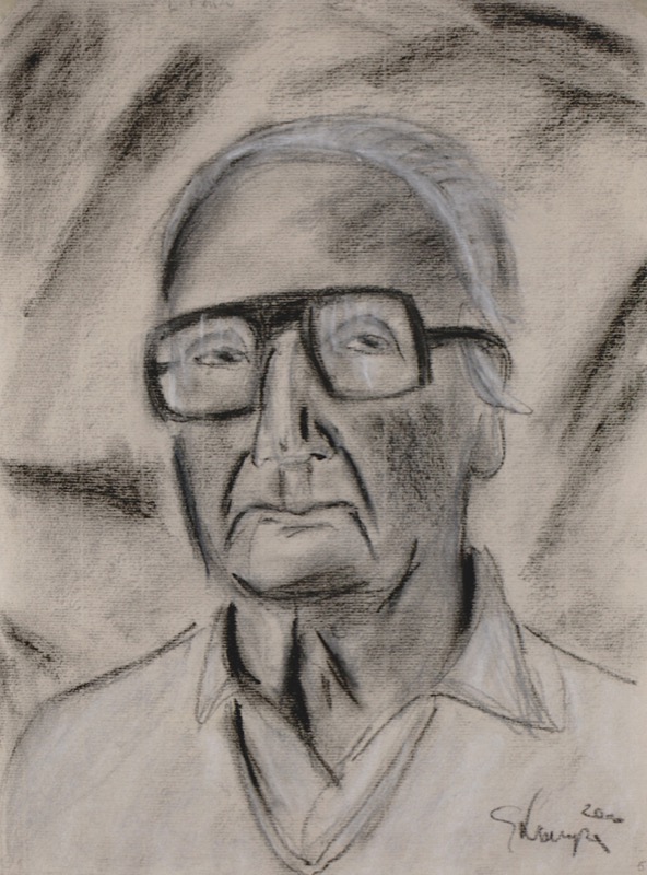 Ritratto del pittore Nino Perizi, 2002 - crayon - cm 40x30