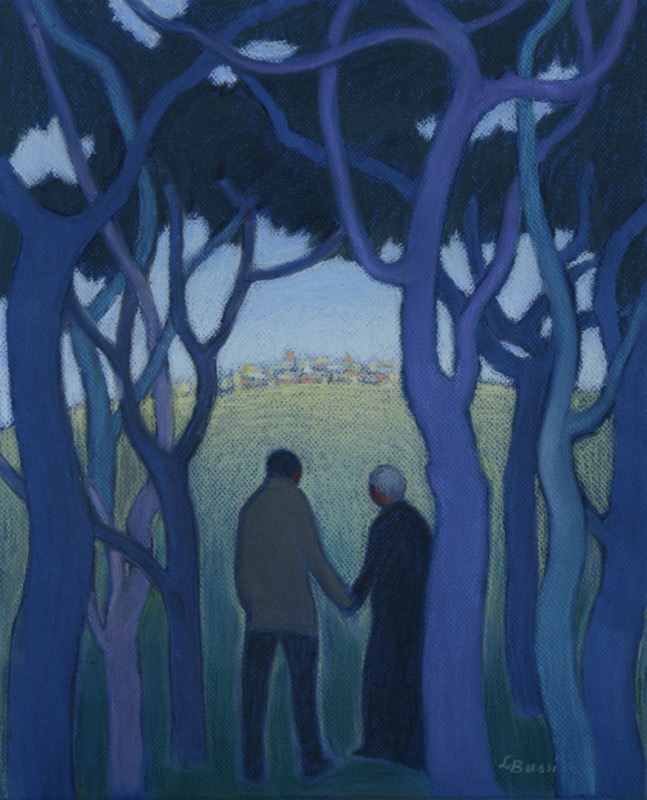 Madre e figlio, 2020 - pastello - cm. 38 x 48