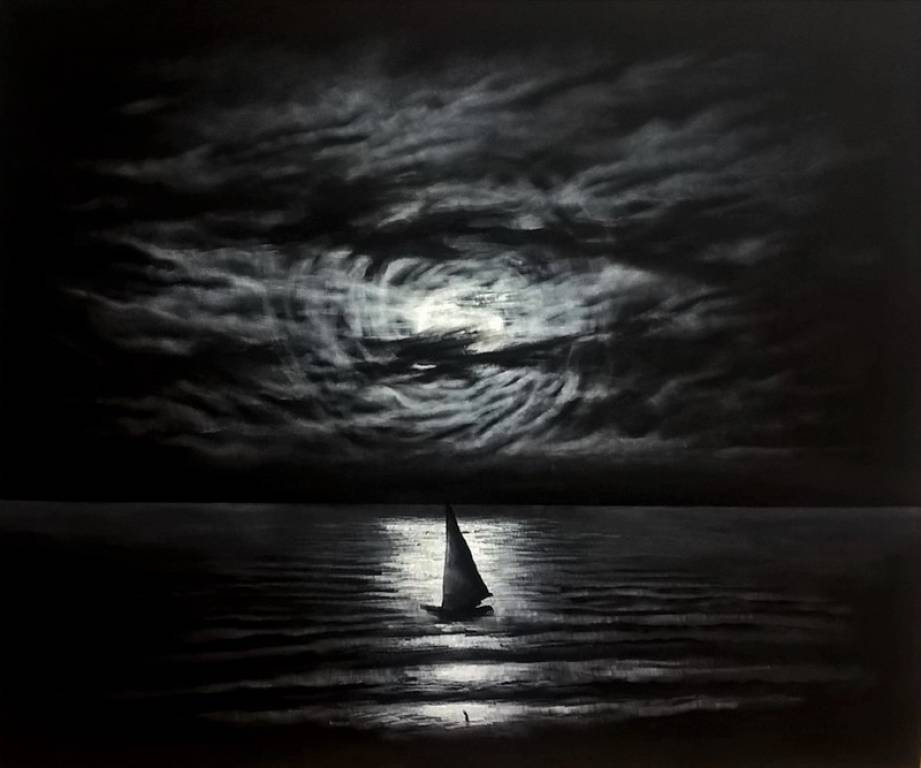 Claudio Mario Feruglio, da Viaggi interiori, acrilico su tela cm 100x120, 2015