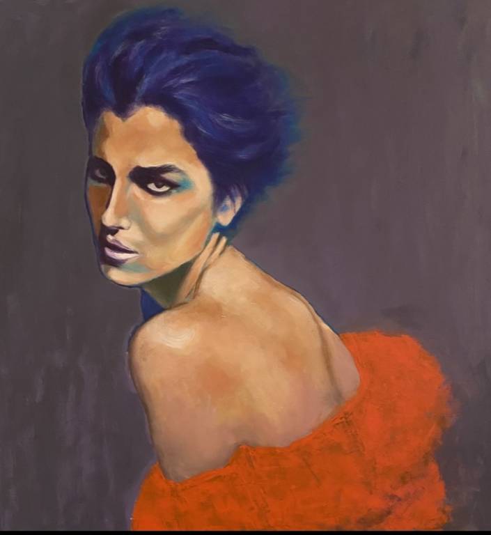 Tra la mente e il corpo, 2023 - acrilico su tela - cm. 79x53