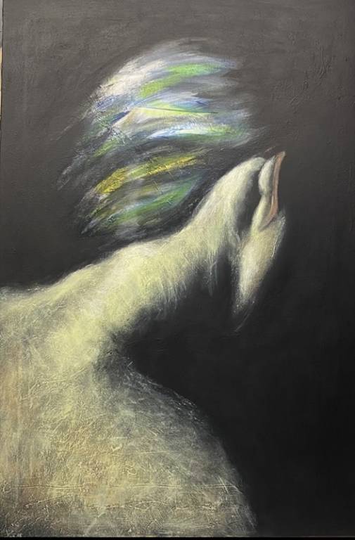 Tra la mente e il corpo, 2023 - acrilico su tela - cm. 79x53