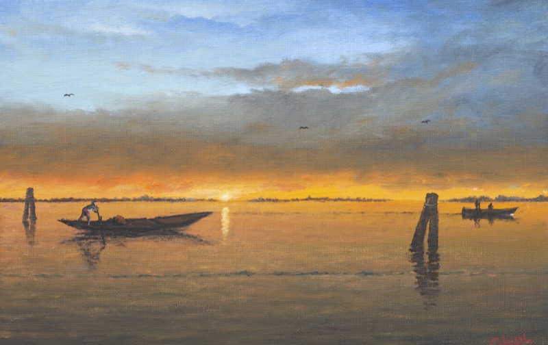 Tramonto sul mare, 2022 - olio su cartone telato - cm. 20x30 Tramonto sul mare, 2022 - olio su cartone telato - cm. 20x30